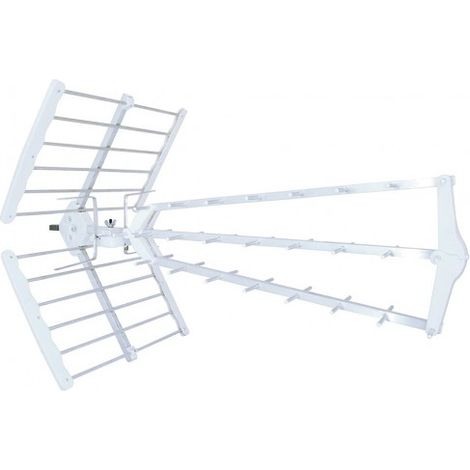Antenne d'extérieur UHF 4K HD - HD4K - Trinappe amplifiée 55 dB - Filtre 4G - Réception difficile (1/2)