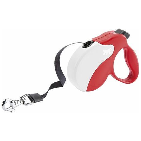 Ferplast AMIGO TAPE Guinzaglio allungabile con fettuccia estensibile. 4 misure, vasta gamma colori.. Variante S - Misure: 14 x 3.6 x h 12 cm - Rosso
