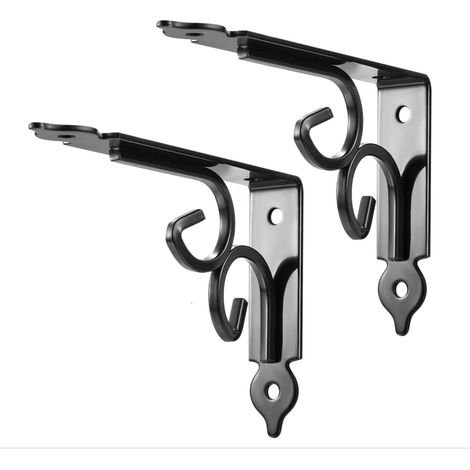 2 Pièces Équerre pour Étagere Murale, Supports Étagère Murale, Triangulaires 90 Degrés Équerre de Fixation, Support Angle Métal pour Étagère de Livres, Cuisine Noir