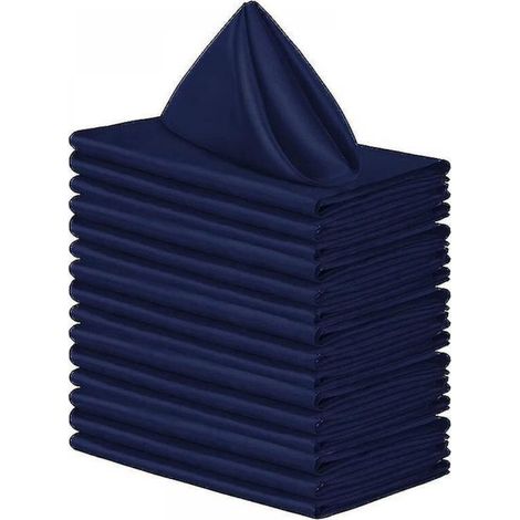 Serviettes de table carrées en tissu de 17 pouces, 20 pièces, serviette en tissu d'imitation de soie haute densité, serviette en Satin en tissu doux et lisse (1/5)