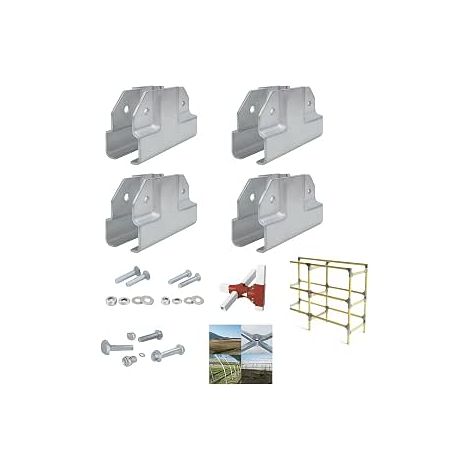 Raccord en T pour Tube Carré - Compatible 20×20 mm, 25×25 mm, 30×30 mm - Lot de 4 Pièces - Connecteur de Structure - Support de Fixation avec Boulons - Assemblage Sans Soudure (25x25mm) (1/5)