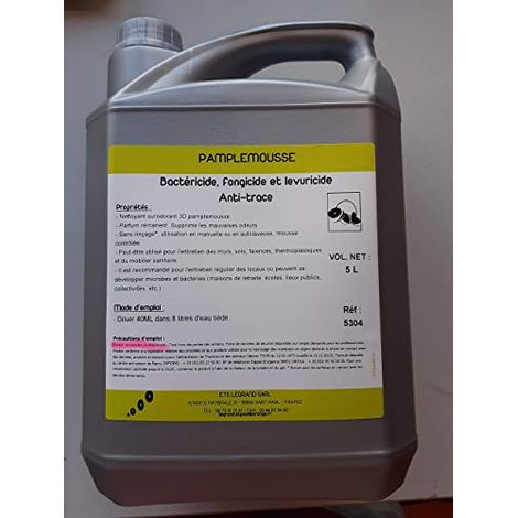 nettoyant surodorant 3D PAMPLEMOUSSE - 5L : bactéricide, fongicide et levuricide - Fabrication Française