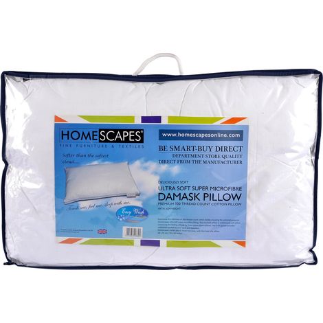 HOMESCAPES Super Microfibre Damask Pillow (1/4)