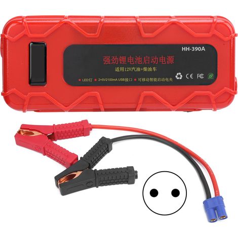 Pack de démarrage de voiture 12V, alimentation d'urgence portable intelligente avec LED, prise UE 110-220V pour extérieur (1/5)
