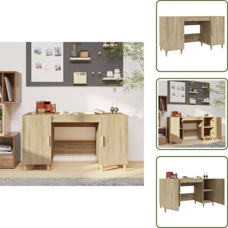 Schreibtisch Sonoma-Eiche 140x50x75 cm Holzwerkstoff - Schreibtisch - Esszimmertisch - Home Office - Holzwerkstoff - Sonoma-Eiche (1/5)