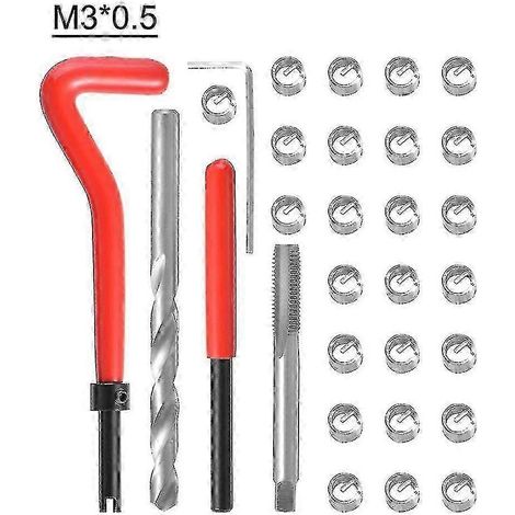 Kit de réparation de filetage métrique 30 pièces M3 M4 M7 M9 M11 Helicoil Car Pro Coil Tool M111.5 (1/5)