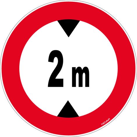 Novap – Panneau de signalisation rigide hauteur limitée 2m – Ø450mm – Polystyrène choc – Résistant aux chocs – 4080420