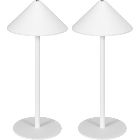 Lampe de table LED avec câble USB, interrupteur tactile, boîtier en métal, rechargeable, blanche (1/5)