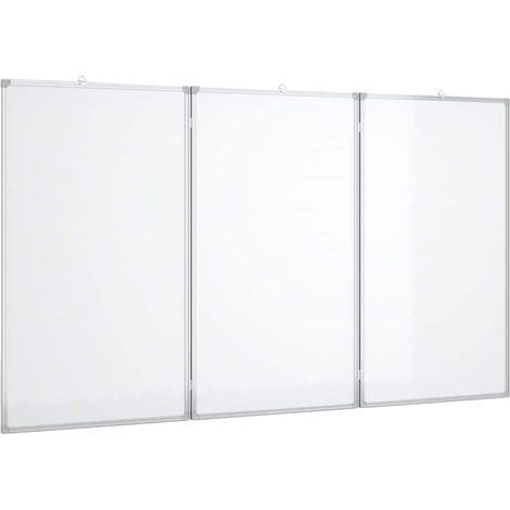 Tableau blanc magnétique pliable 180x100x1,7 cm aluminium CFW761582 (1/5)