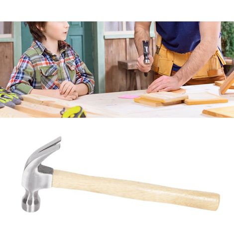Marteau à griffes avec tête en acier à haute teneur en carbone et manche en bois. Marteau facile à utiliser pour la décoration et la menuiserie à la maison. (1/5)