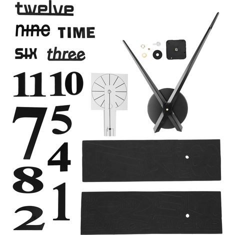Horloge Murale Moderne Sans Cadre, Autocollant Miroir pour Décor Salon Chambre Noir