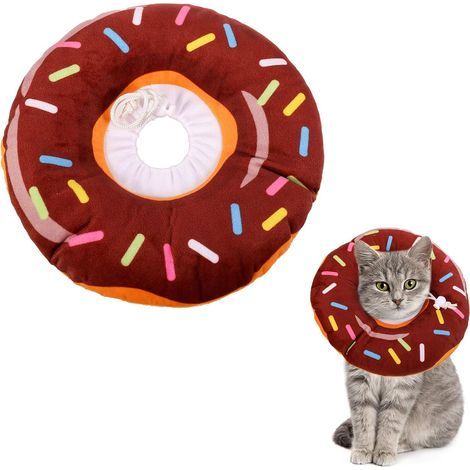 Collier de Rcupration de Chat Collier de Rcupration Confortable Collerette de Protection Collerette pour Chiens pour Chats Mignon (S,Rosquillas) (1/5)