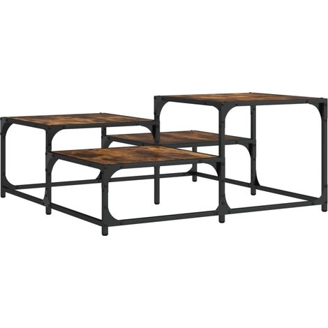 Maison Exclusive - Couchtisch Räuchereiche 87,5x87,5x40 cm Holzwe
