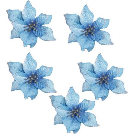 de NoëL 20Pcs Ornement D'Arbre de NoëL Mariage Artificiel Fleurs de NoëL Couronnes Ornements de Mariage (Bleu) BOULE DE NOEL (1/4)
