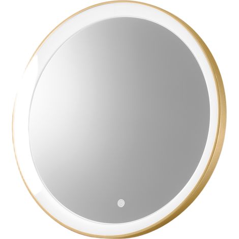 KRIZIA A/P - Applique Led 25W Dimmerabile con Specchio, Touch CCT 3000K-4000K, Antiappannamento, Finitura Oro Spazzolato - Gealuce (1/3)