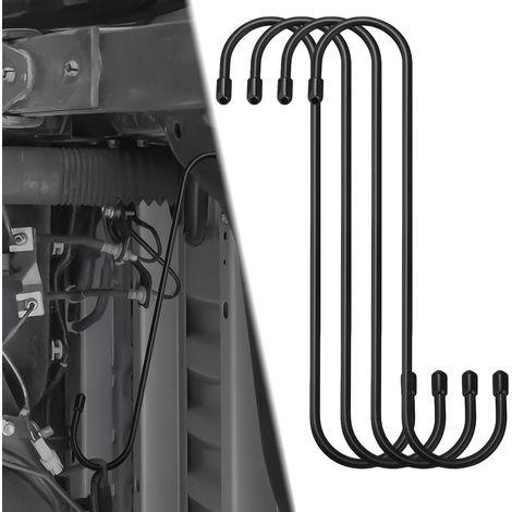 Lot de 4 crochets de suspension pour étrier de frein, crochets en forme de S, crochets d'étrier de frein avec embouts en caoutchouc, plaquettes de frein, kits d'outils pour repousser les (1/5)