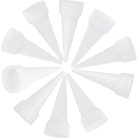 Lot de 10 Embouts Blancs en Plastique pour Colle 100ml Pointe Fine, Applicateur Pratique pour Travaux D'artisanat et Réparations (1/5)