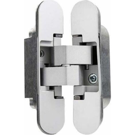 Invisible hinge for heavy doors – Set of 2 – Load 40 kg – Opening 180º – Three-dimensional adjustment ±2.5 mm (1/4)