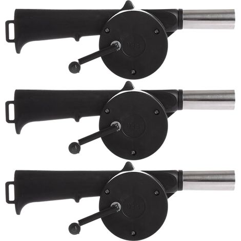 Lot de 3 Souffleurs Manuels Portatifs à Manivelle pour Barbecue Ventilateur (1/5)