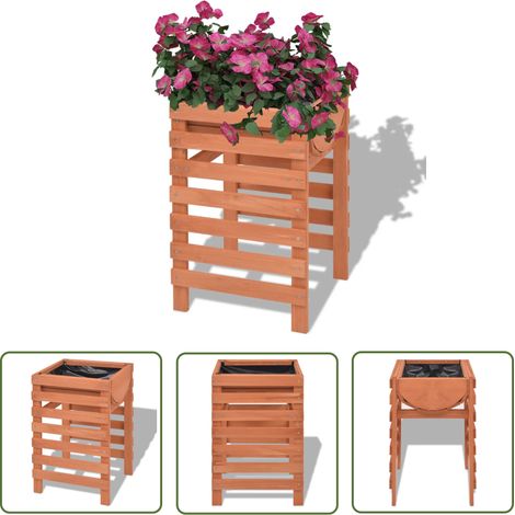 The Living Store Jardinière 38 x 36 x 60 cm bois - Jardinier En Bois - Pot De Fleurs Extérieur - Jardinerie - Décoration Extérieure - Plante En Pots (1/5)