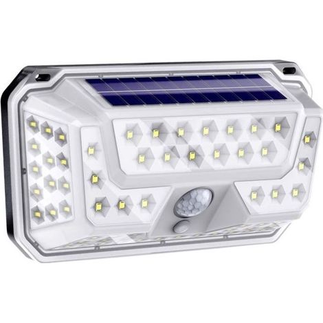 Lampe Solaire Extérieur - 3000 MAH - IP65 - Détecteur de Mouvement - 73 LED - Blanc (1/4)