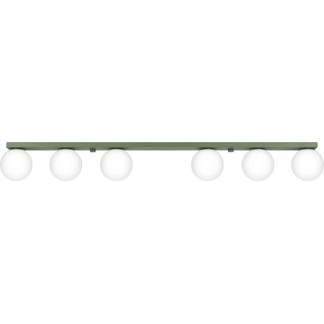 Sollux Yoli Barre de spots encastrés au plafond, vert olive, 6 x G9 (1/5)