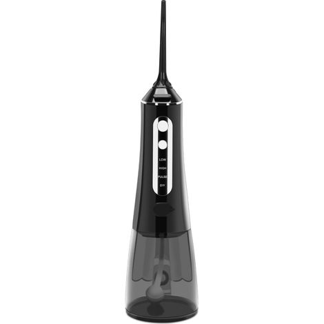 Hydropulseur dentaire portable, réservoir d'eau de 300 ml, rechargeable, automatique, noir (1/5)