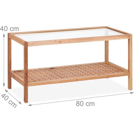 Table d'appoint moderne avec 2 niveaux pour rangement salon chambre 45 x 30 x 70 cm en bois noir (1/3)