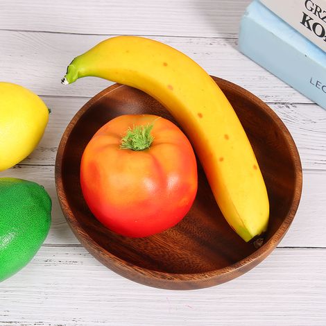 Snackschale aus Holz, Obstschale, Salatschüssel, Suppenschale für Zuhause, Café, 17,5 x 4 cm (1/5)