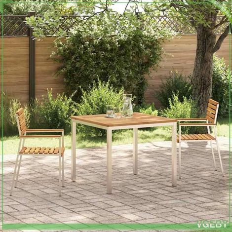 Ensemble de jardin 3 pcs - FAF7291712451003 - Acacia massif - Surface mate anti-taches - Cadre inox robuste (1/5)