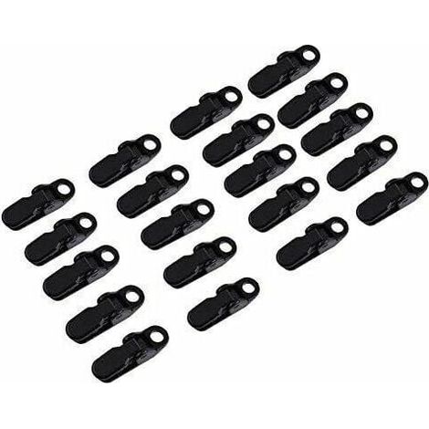 2 pinces à mâchoire d'alligator, fixation stable pour bâches et auvents, sans perforation du tissu, idéal camping et caravane