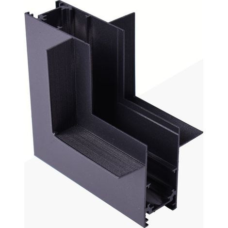 Barcelona Led – Connecteur en L pour rails magnétiques encastrés 20mm – Angle droit 90° – Noir – Accessoires inclus pour installation facile