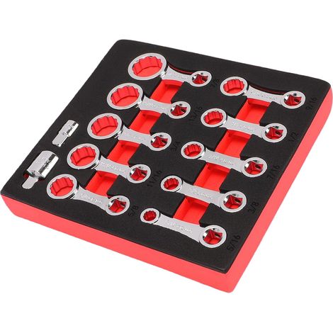 3/8" Drive 12-Point Torque Adapter Set with 10 Adapters (5/16" to 7/8") and 2 CrMo Steel Socket Adapters for Torque Wrench, Breaker Bar, and Spacers (1/5)