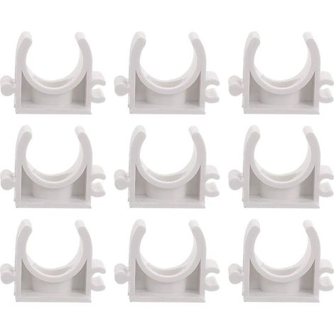 Abrazaderas para tuberías de agua de PVC, soportes en forma de U para tuberías PEX, accesorios eléctricos de plástico, fuente de alimentación portátil, color blanco, 25 mm, 100 unidades. (1/5)