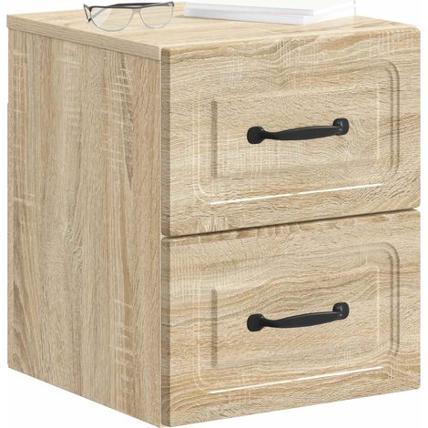 Maison Exclusive - Mobiletto da notte a muro 2 pcs Rovere Sonoma 34,5 x 33 x 40 cm