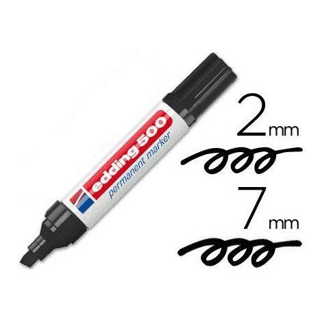 Edding 500 Marcador Permanente Punta biselada  Negro (1/3)