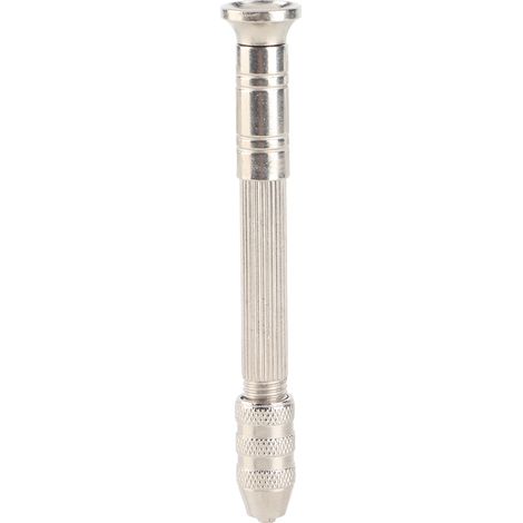 Perceuse hélicoïdale manuelle argentée avec 10 forets HHS, outil de perçage pour la réparation de circuits imprimés et de montres.
