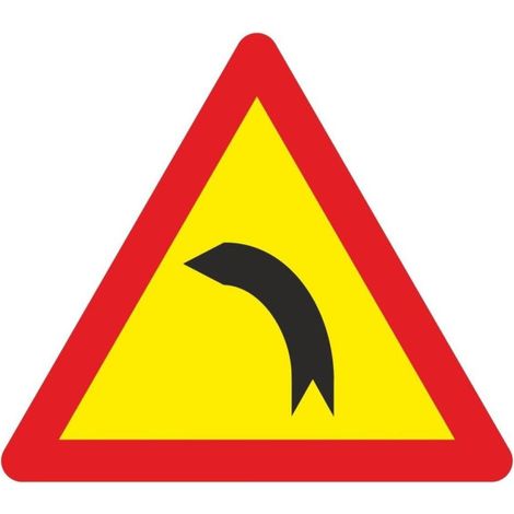 Señal Vial de Bolsa Curva Peligrosa Hacia La Izquierda 700 x 700 mm (1/2)