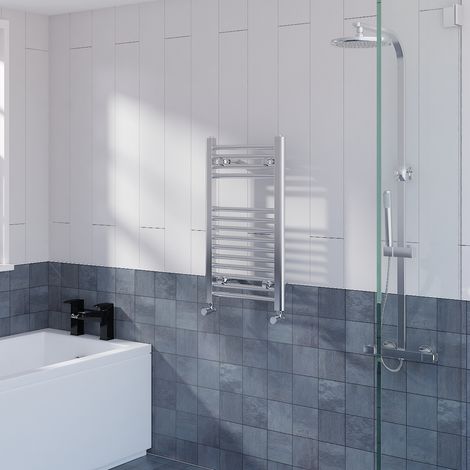 Straight Heated Towel Rail Bathroom Warmer Chrome 700x400mm (1/5)