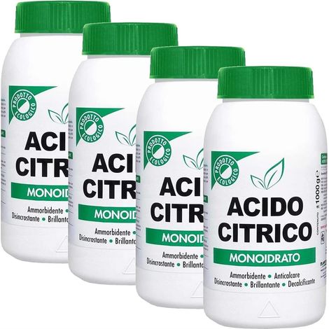 MARTEN ACIDO CITRICO SET 4PZ X 1KG MONOIDRATO MULTIFUNZONE ANTICALCARE DISINCROSTANTE E DECALCIFICANTE ECOLOGICO (1/4)