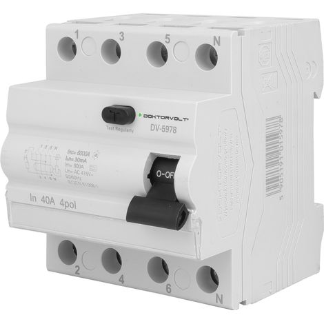 Interruttore differenziale RCCB 6kA 4P 40A 30mA VDE tipo A Doktorvolt DV-5978 (1/5)