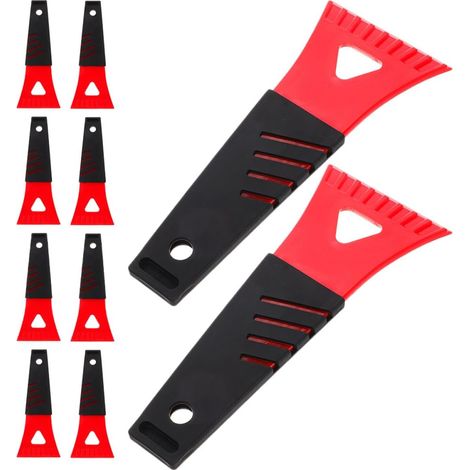 10 rascadores de hielo y rascadores de mosquiteras para coche, herramientas portátiles de PP y PVC, compactas y eficientes para la eliminación de nieve en invierno, reutilizables. (1/5)