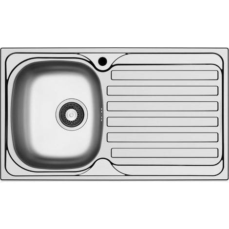 Lavello da incasso Adriatico861 monostampo con 1 vasca sinistra e gocciolatoio destro inox scatolato singolarmente (1/3)