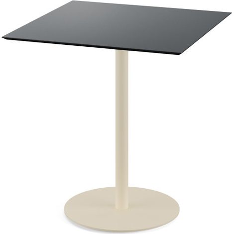 Urban table de bistrot avec piètement sable + plateau HPL noir 70x70 cm - Feros (1/4)