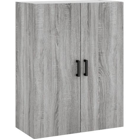 Armario de almacenamiento mural de diseño práctico 69,5 x 34 x 90 cm madera de ingeniería gris 020048585 (1/5)