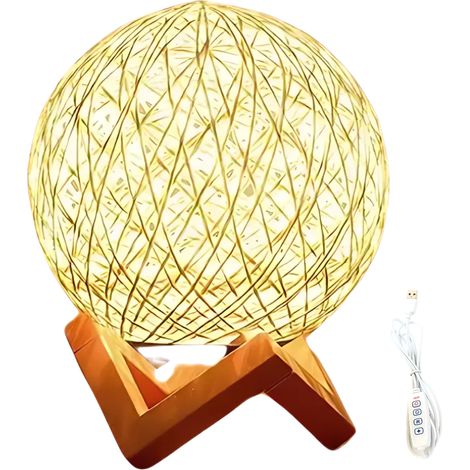 L谩mpara decorativa LED trenzada USB con interruptor de luz.