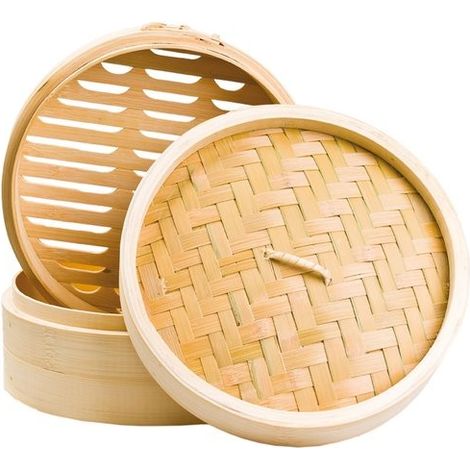 Vaporera de bambú de 25 cm (10")