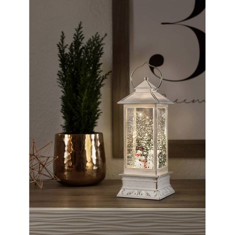 Konstsmide 4365-200 Lanterne à LED bonhommes de neige blanc chaud LED blanc enneigé, rempli d'eau, minuteur, avec inter (1/3)