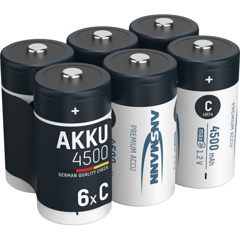 ANSMANN Akku C 4500mAh Baby NiMH 1,2V – 1000x wiederaufladbar (6 Stück) (1/5)