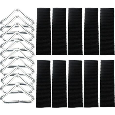 Confezione da 10 molle per trampolino, accessori per trampolino, fibbie triangolari per trampolino (1/5)